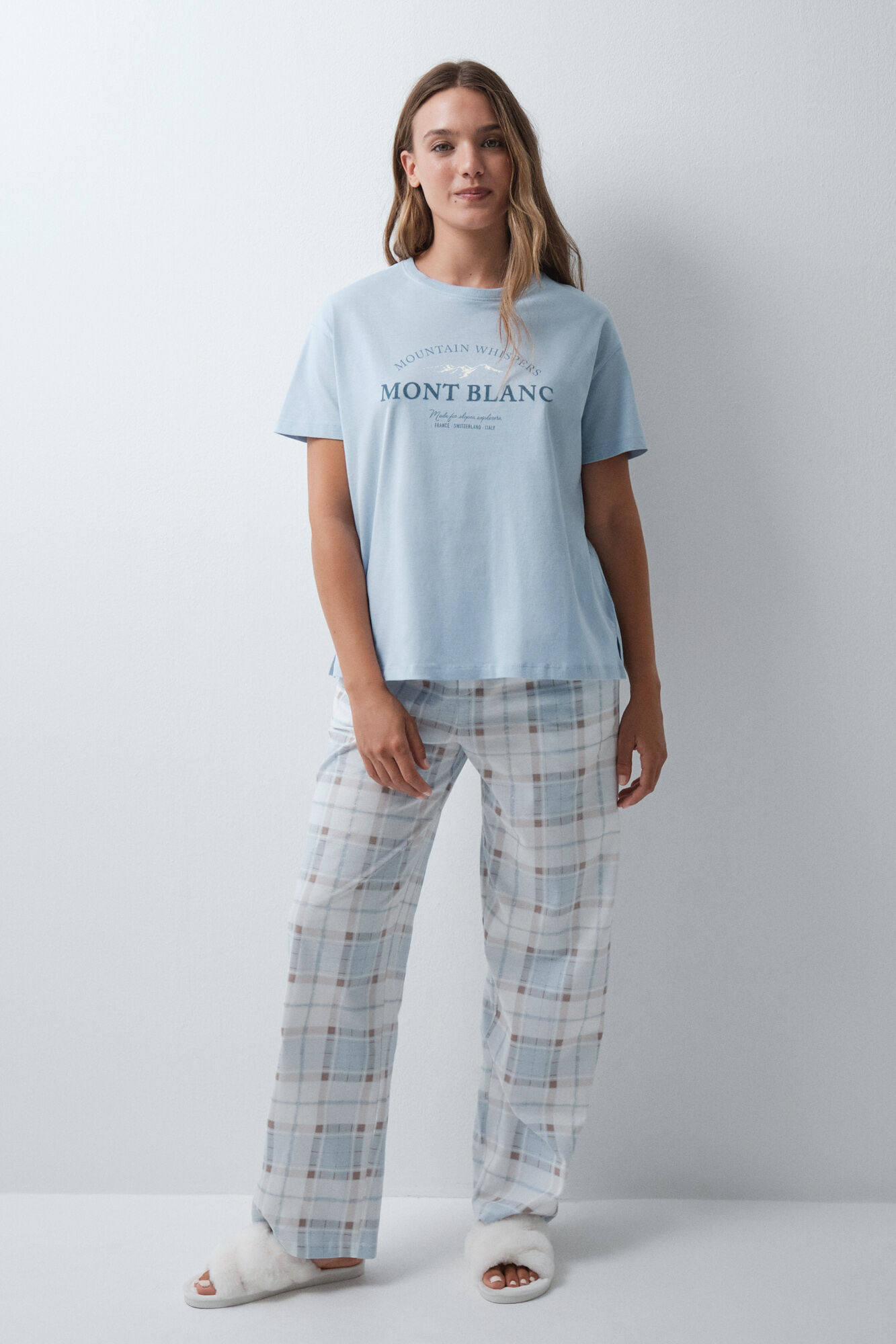 Women'secret Blue cotton short T-shirt