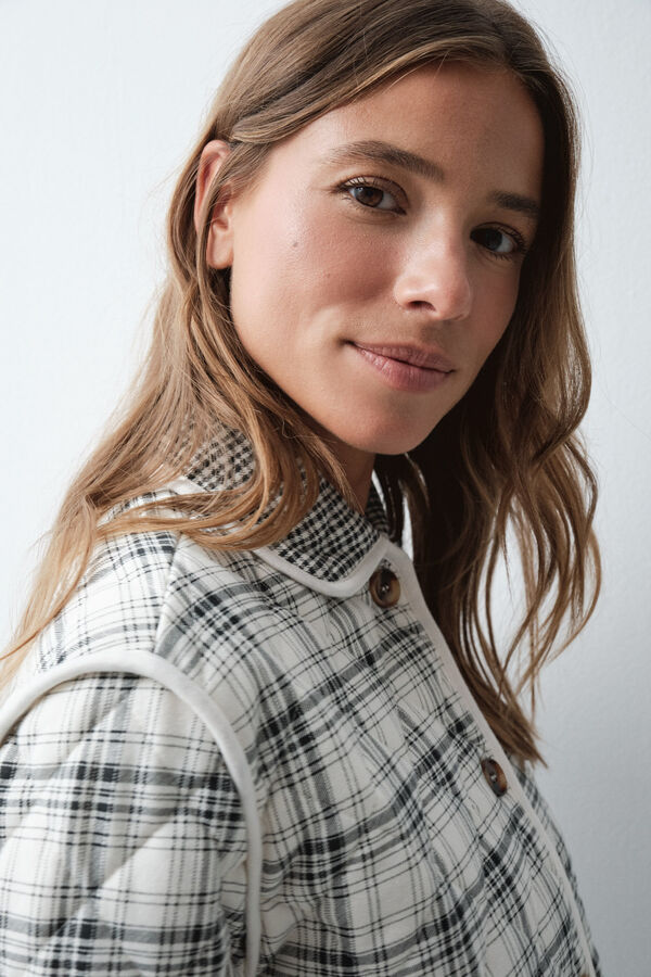 Women'secret Grey plaid short robe grey