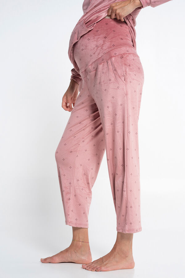 Ohma! Conjunto pijama terciopelo estampado rosa