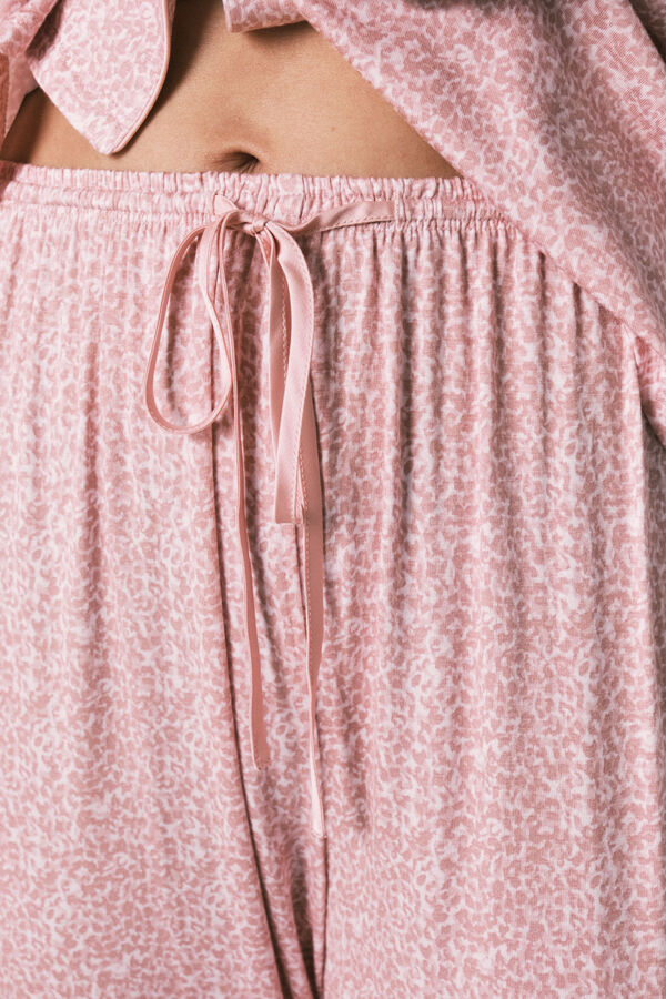 Women'secret Duga pidžama ko&scaron;ulja sa cvetnim printom Roze
