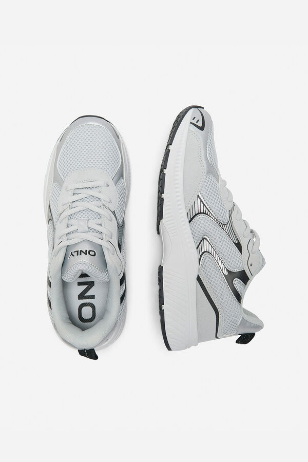 Only Play Deportivas cordones mesh gris
