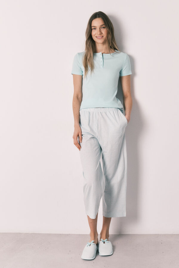 Women'secret Green short sleeve gingham print pyjamas green