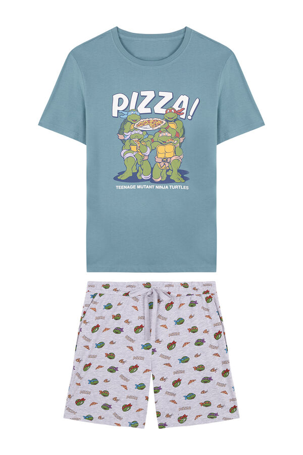 Womensecret Men's short pyjamas, 100% cotton, Ninja Turtles Zelena