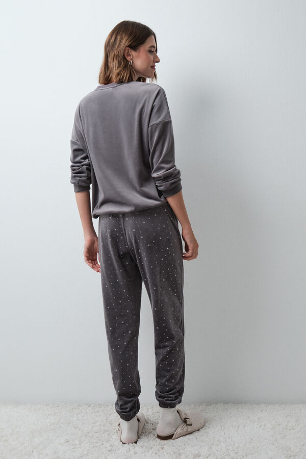 Women'secret Velour Mickey glitter pyjamas grey