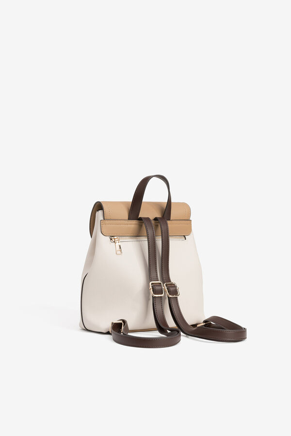 Vilanova Mochila bucket com aba bege