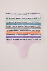 Women'secret Pack of 7 brightly colored cotton thongs white