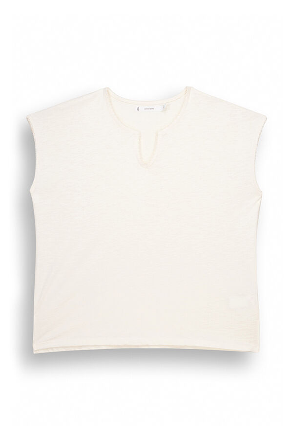 Womensecret Ivory cotton T-shirt beige
