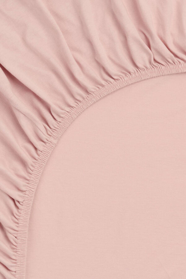 Womensecret Cotton jersey-knit fitted sheet Ružičasta