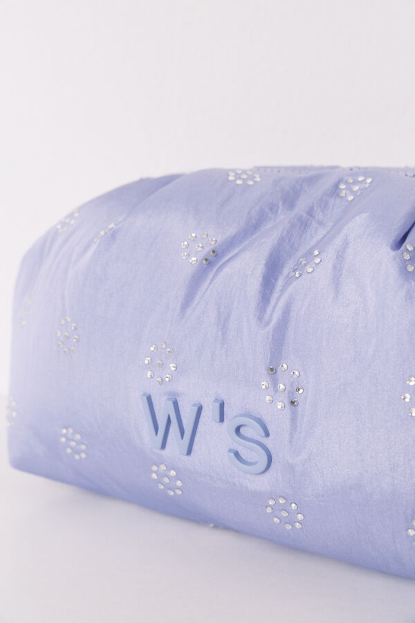 Women'secret Large puffer blue rhinestone vanity case  blue