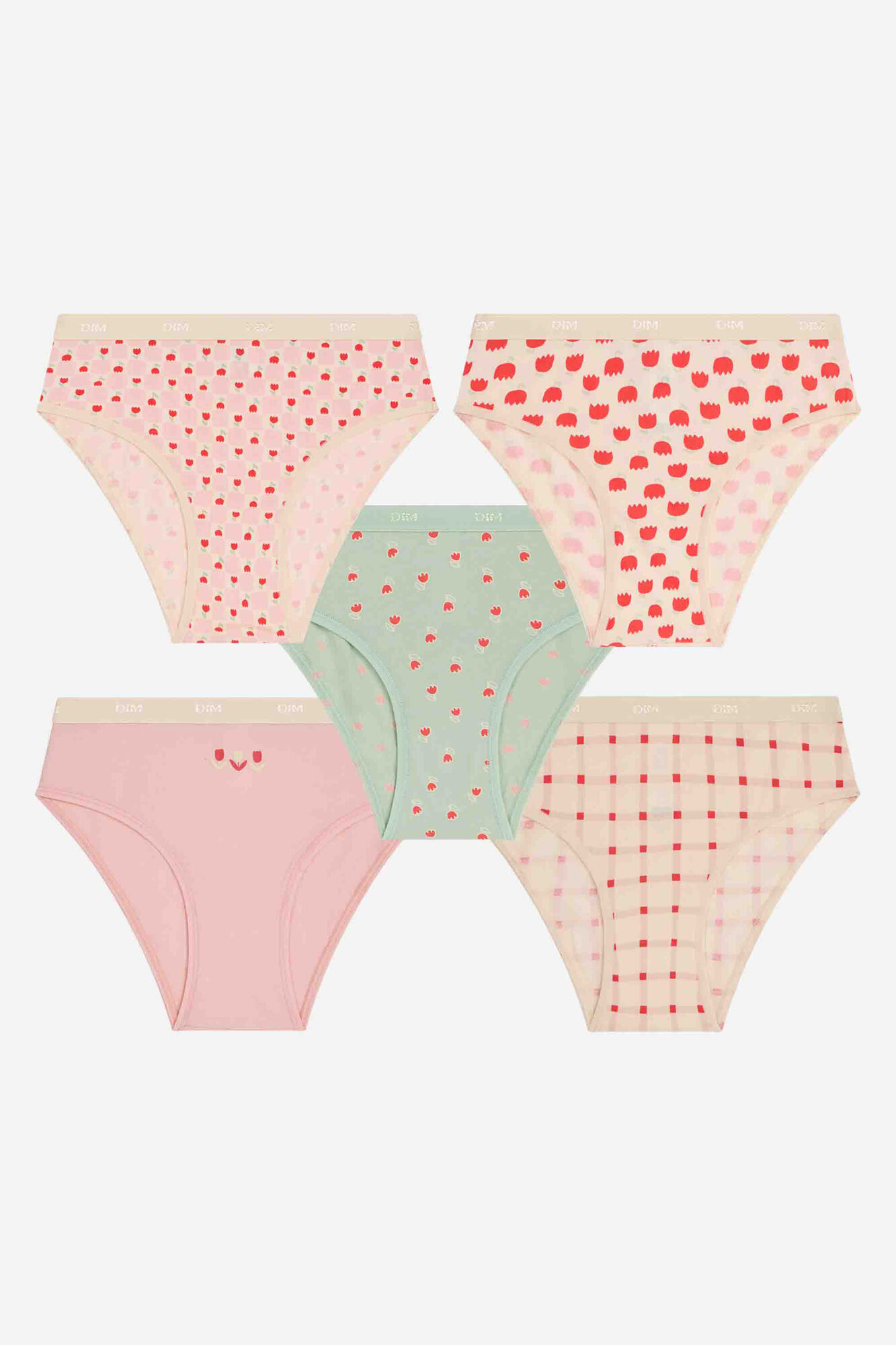 DIM Pack de 5 bragas DIM Les Pockets