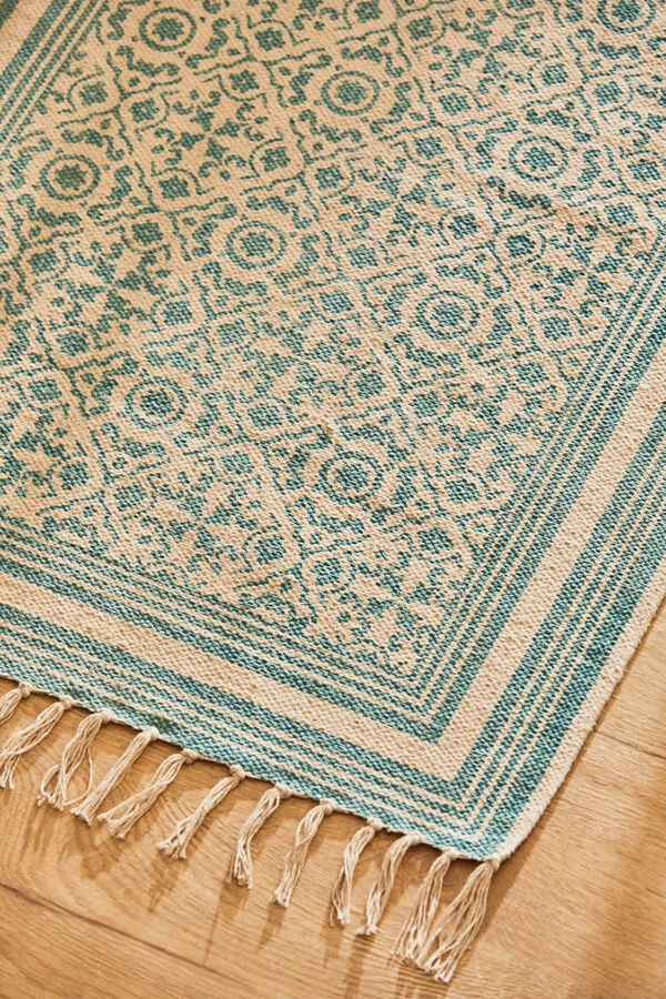 Womensecret Salermo turquoise dhourrie rug bleu