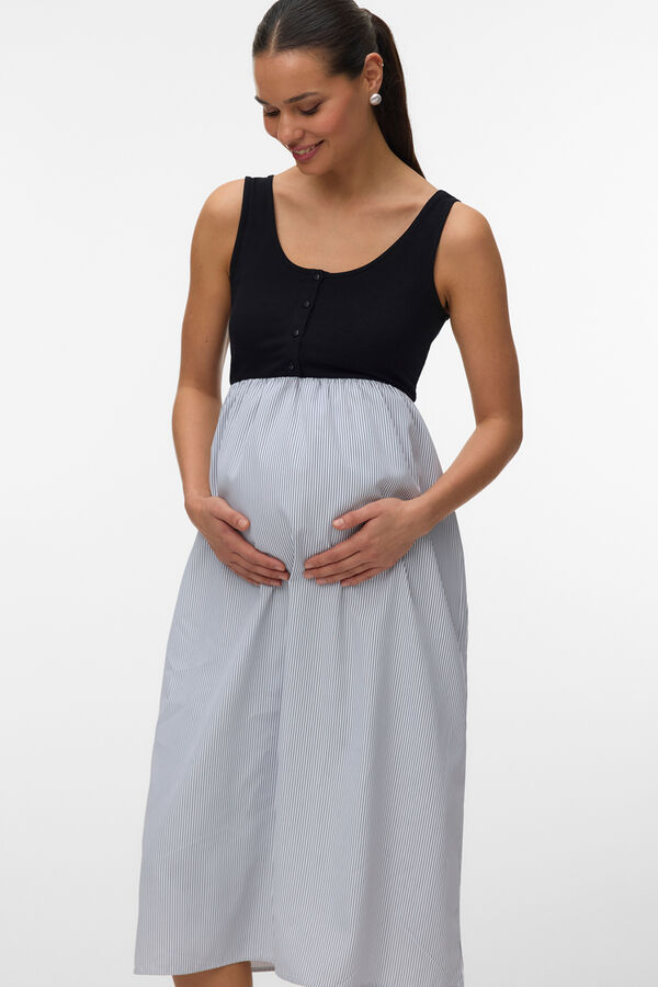 Mamalicious Maternity and breastfeeding midi dress black