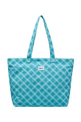 Roxy Bolsa tela grande cuadros verde
