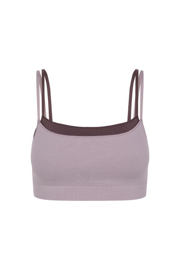 Women'secret Haut sans coutures c&ocirc;tel&eacute; lilas rose