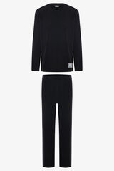 Penti Conjunto de pijama c&oacute;modo de manga larga oversize para hombre negro