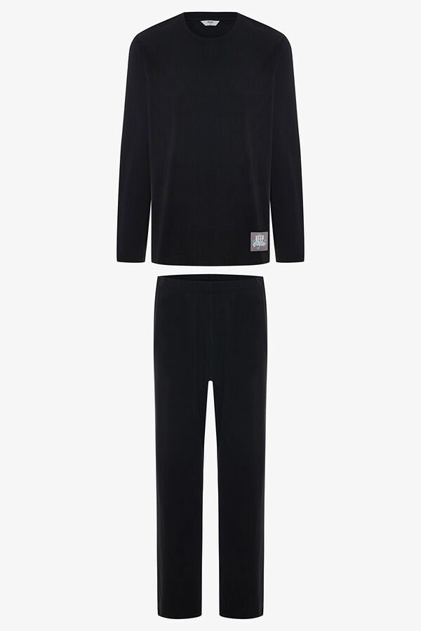 Penti Conjunto de pijama c&oacute;modo de manga larga oversize para hombre negro