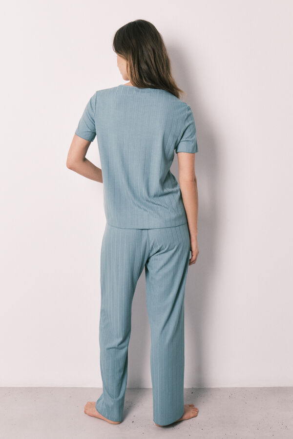 Women'secret Green pointelle short sleeve pyjamas blue