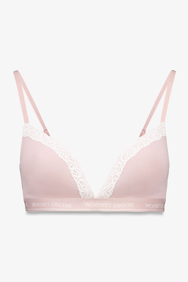 Women'secret CHARMING pink cotton triangle bra pink