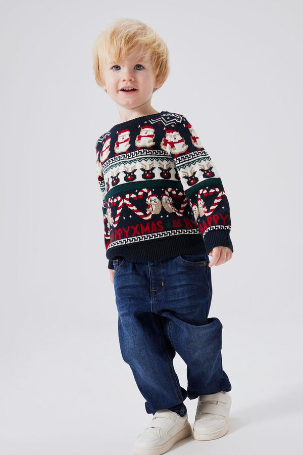 Name it Camisola de malha infantil de Natal azul