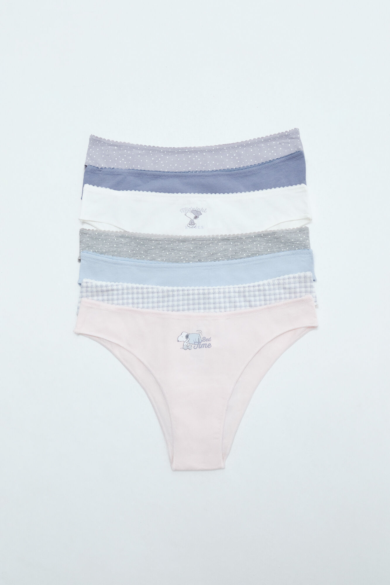 Women'secret Snoopy print cotton 7-pack Brazilian panties