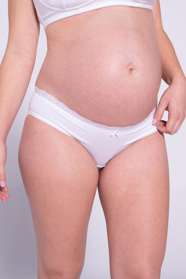 Womensecret Essential cotton maternity panty blanc