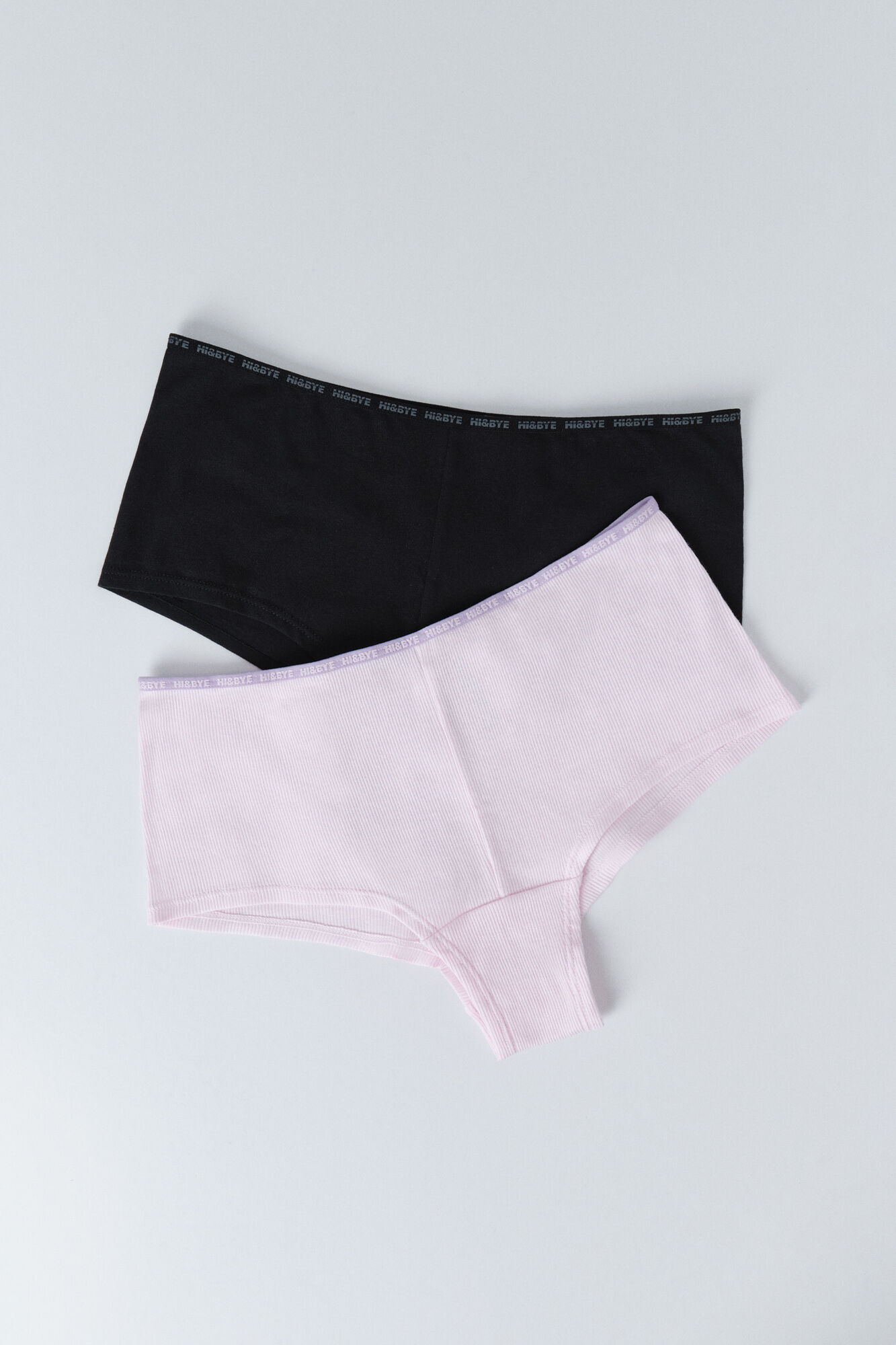 HI&BYE Pack of 2 black and pink boxer panties