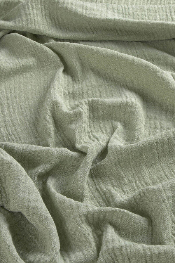 Calma House Colcha de musselina de algod&atilde;o verde verde