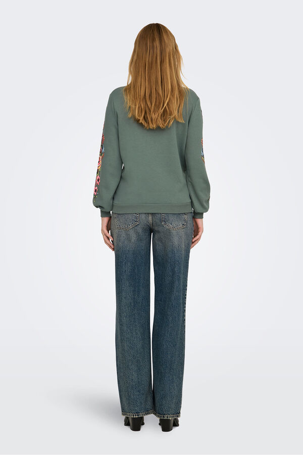 Only Maternity Sweatshirt maternity com detalhes florais verde