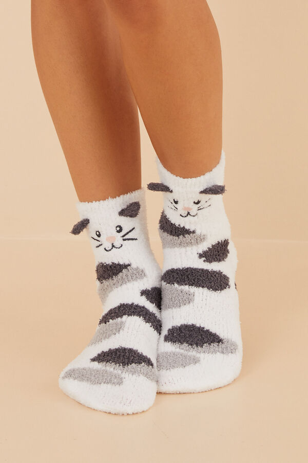 SoxEra Cute Cat Design Calcetines de algodón para mujer, casuales,  cómodos