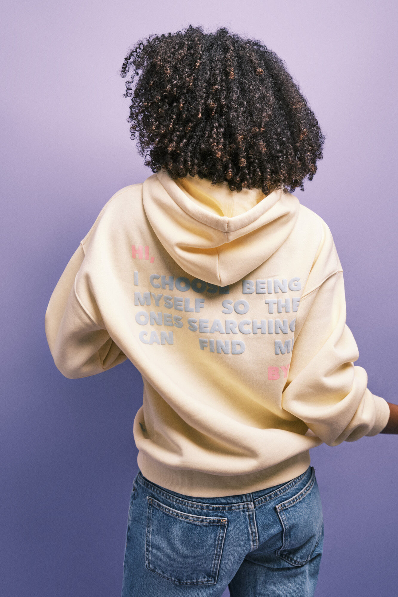 HI&BYE Sweat-shirt en molleton &agrave; capuche jaune