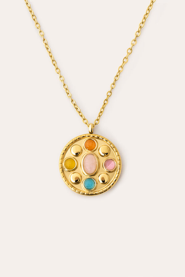 Womensecret Gold-plated steel Five Stones pendant necklace rávasalt mintás