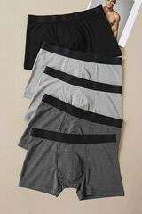 Trendyol Pack 5 boxers grises&nbsp; estampado