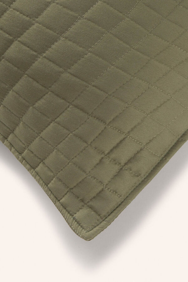 Calma House Funda de cojín cuadrada acolchada verde Narbonne verde