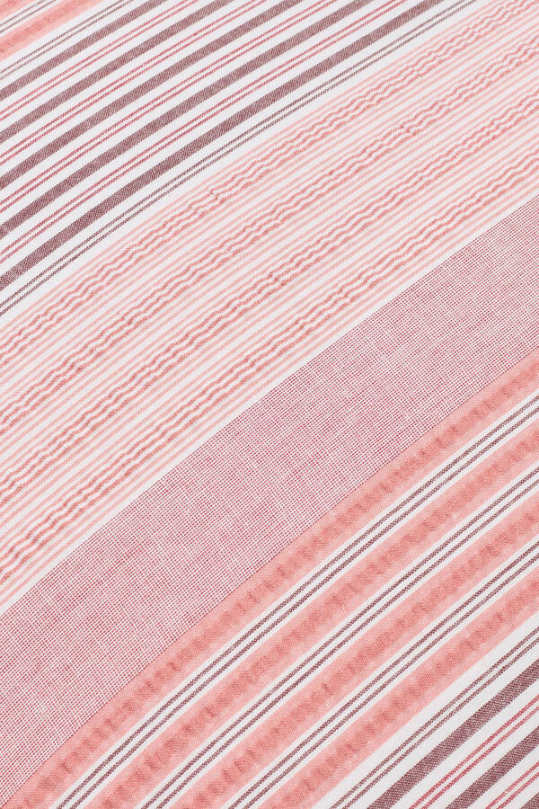 Womensecret Textured striped pillowcase 75 x 50 cm. Ružičasta