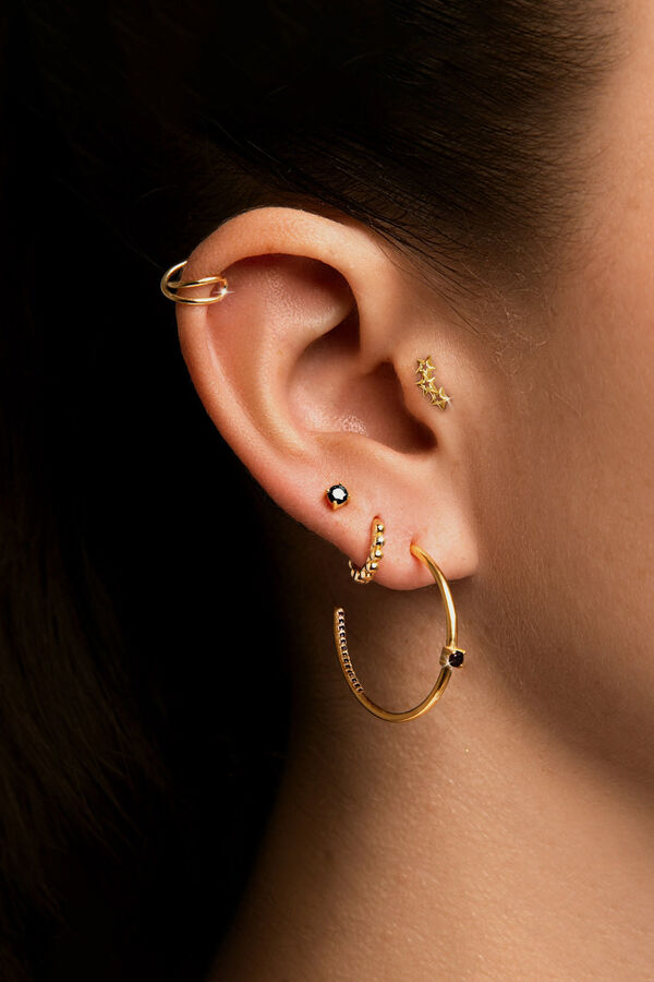 Womensecret Gold Pebbles S Single Earring printed