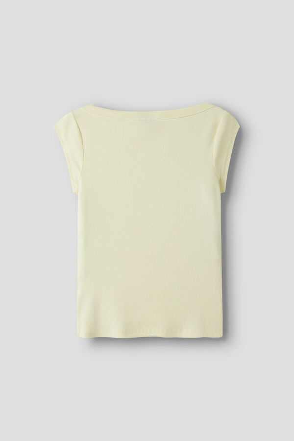 Lmtd Camiseta manga corta hombro ca&iacute;do amarillo