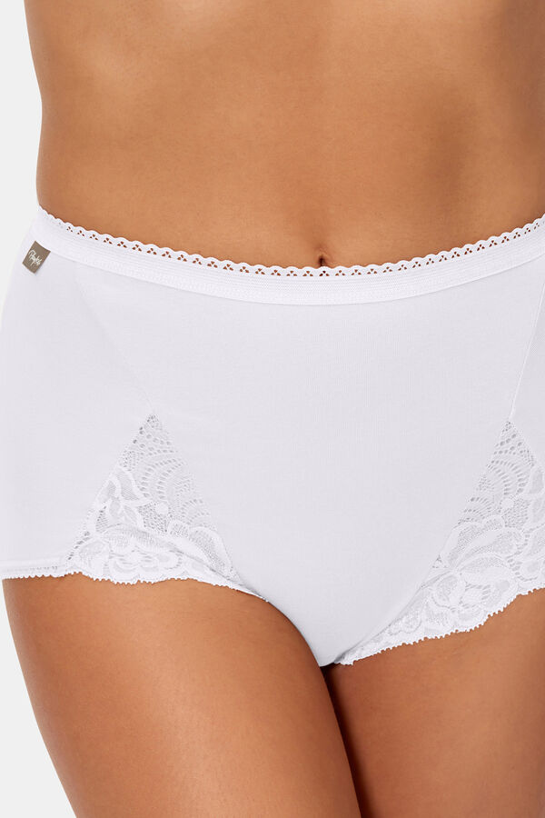 Playtex Pack de 2 cuecas maxi stretch de algod&atilde;o com renda branco