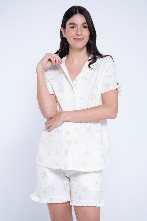 Ohma! Camis&oacute;n premam&aacute; estampado flores blanco