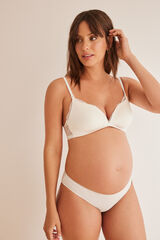 Womensecret LOVELY renda triangular ' maternity ' em renda branca bege