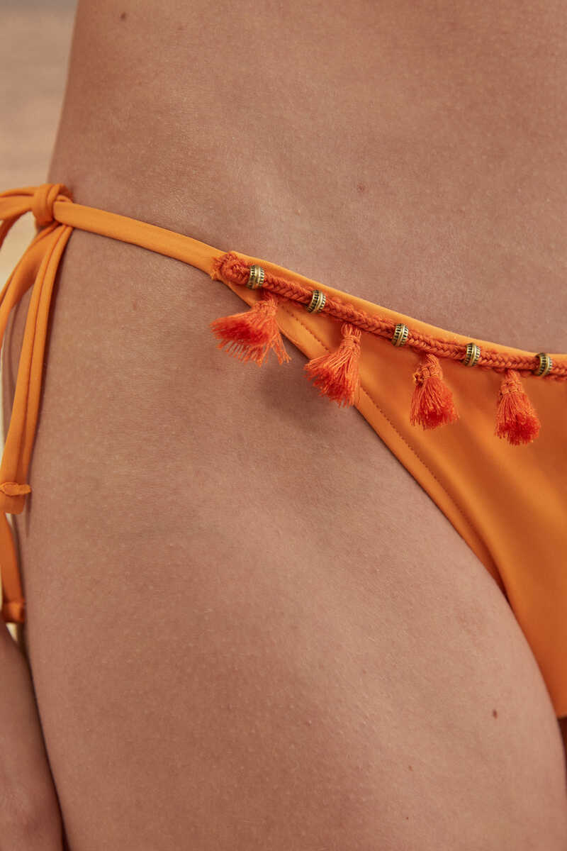 Womensecret Orange medium coverage side-tie bikini bottoms red
