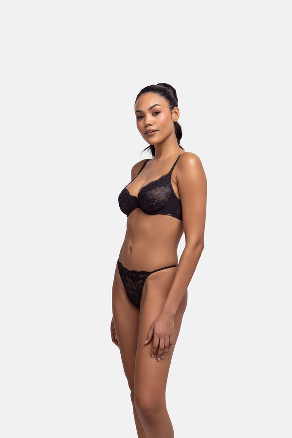 Dorina Suti&atilde; com aro preta com renda e n&atilde;o enchimento preto