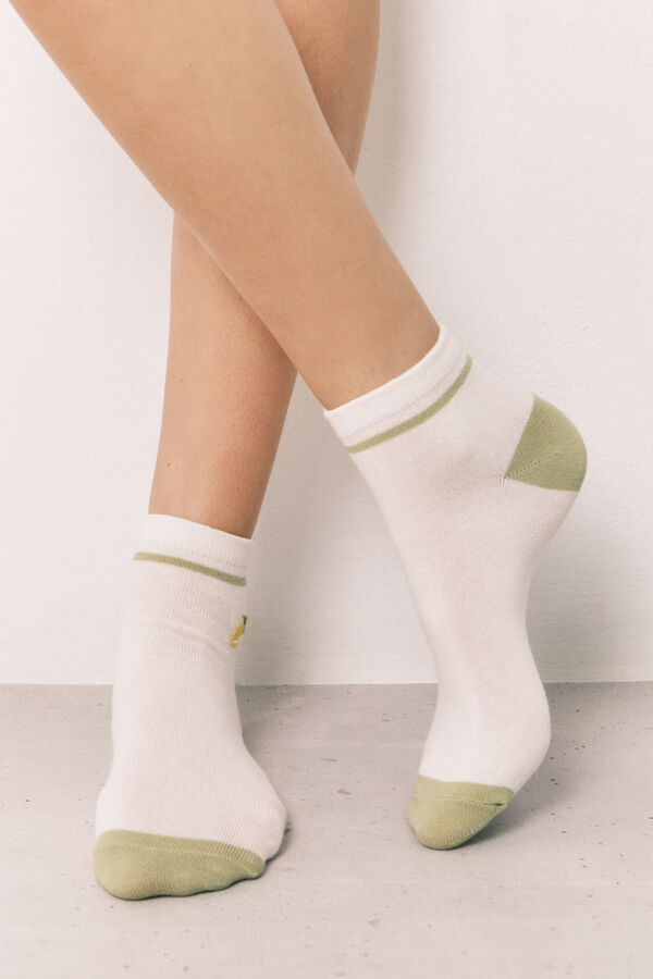 Women'secret Kratke čarape sa vezom limuna Žuta