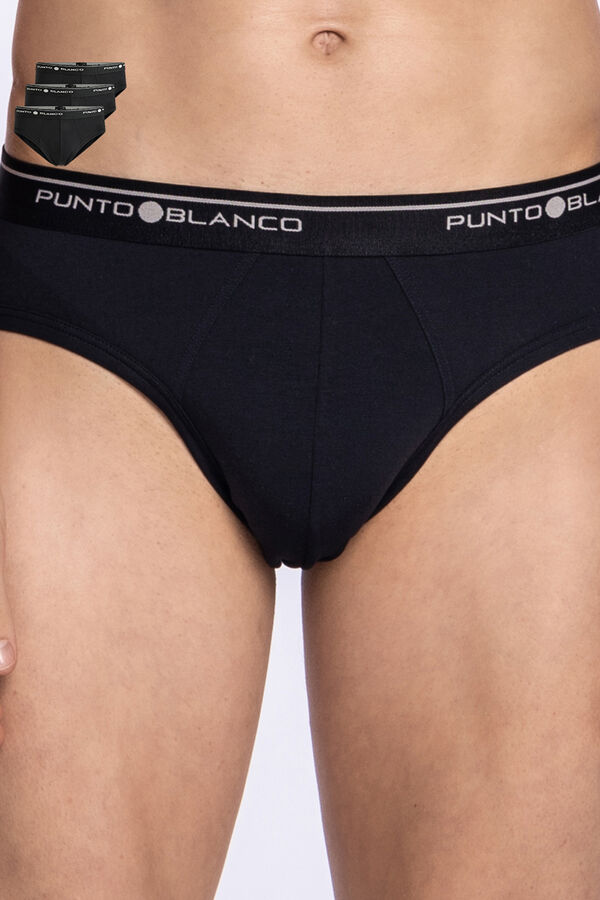 Punto Blanco Pack of 3 cotton briefs black