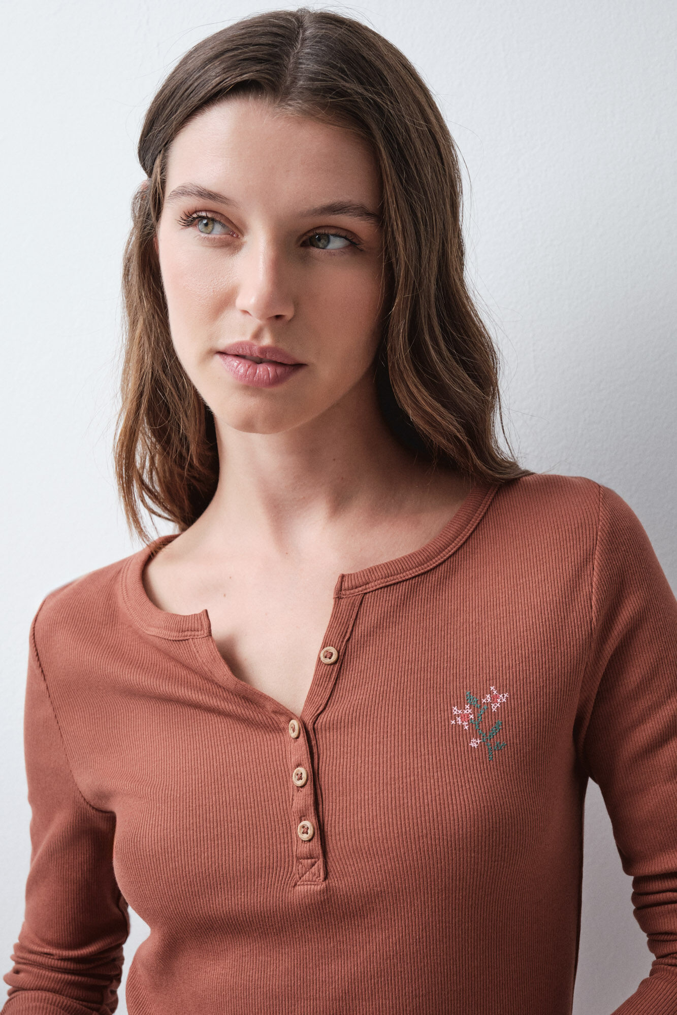 Women'secret Brown long sleeve T-shirt