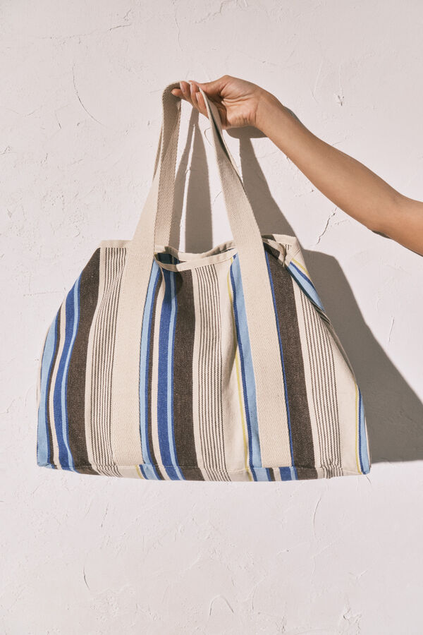 Women'secret Mala tote bag de praia estampada &agrave;s riscas estampado