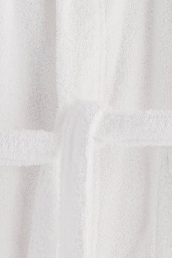 Womensecret Roupão de banho friso algodão capuz  branco