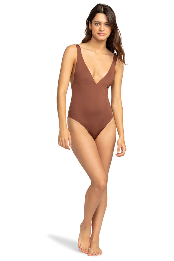 Womensecret Women's High-leg One-piece Swimsuit - Silky Island  nude