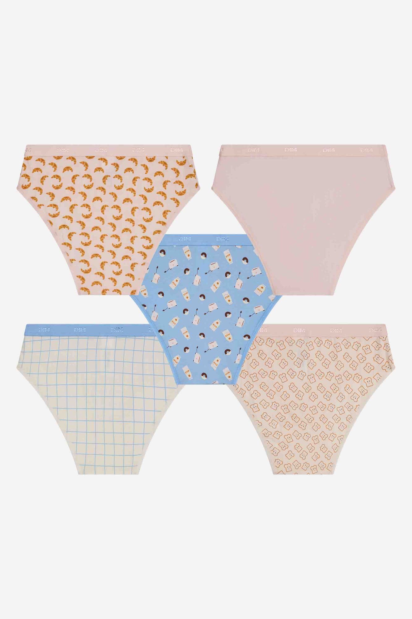 DIM Pack de 5 bragas DIM Les Pockets