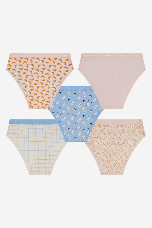 DIM Pack of 5 DIM Les Pockets panties printed