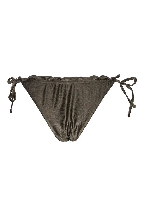 Womensecret Bikini bottoms with side ties and ruched detail. Zelena